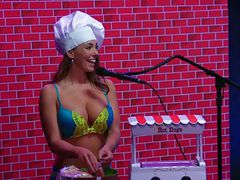 topless chef makes wieners on the morning show